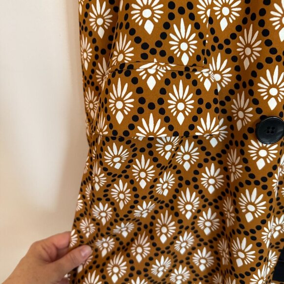 Zara Double Breasted Aztec Geometric Printed Blazer Jacket Medium NWOT - Picture 16 of 16